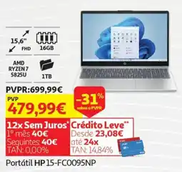 Auchan Portátil HP 15-FC0095NP promoção