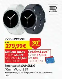 Auchan Smartwatch SAMSUNG 40mm Watch8 BT promoção