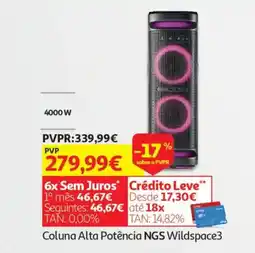 Auchan Coluna Alta Potência NGS Wildspace3 promoção