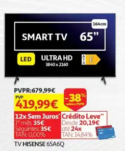 Auchan TV HISENSE 65A6Q promoção