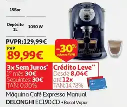 Auchan Máquina Café Expresso Manual DELONGHI EC190.CD promoção
