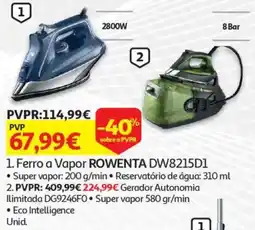 Auchan Ferro a Vapor ROWENTA DW8215D1 promoção
