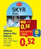 Lidl Milbona Iogurte Skyr Natural promoção