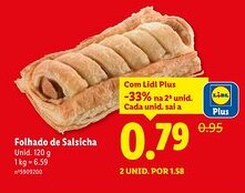 Lidl Folhado de Salsicha promoção