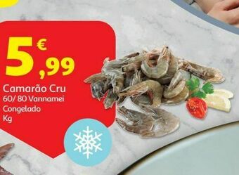 Auchan Camarão cru congelado 60/80:vannamei kg de peso liquido promoção