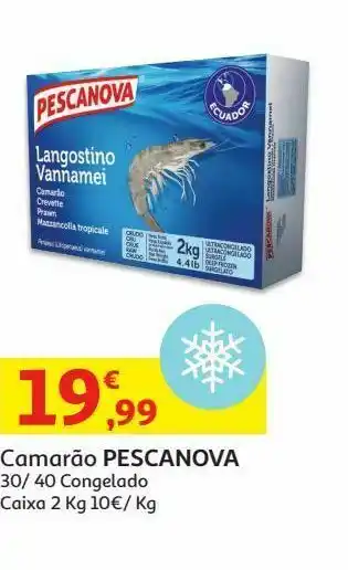 Auchan Camarão congelado 30/40 pescanova caixa 2 kg promoção