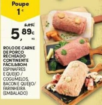 Continente Rolo de Carne de Porco Recheado Continente Fácil & Bom promoção