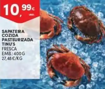 Continente Sapateira Cozida Pasteurizada Tinu's 400g promoção