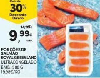 Continente Porcóes de Salmão Royal Greenland 500g promoção