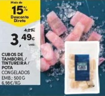 Continente Cubos de Tamboril/Tintureira Pota 500g promoção