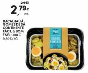 Continente Bacalhau À Gomes de Sá Continente Fácil & Bom 300g promoção