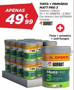 Bricomarché Tinta + primário matt pro 3 promoção