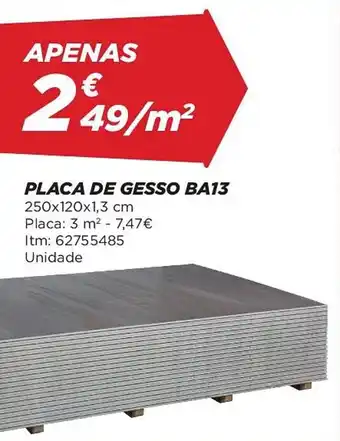 Placa de gesso ba13