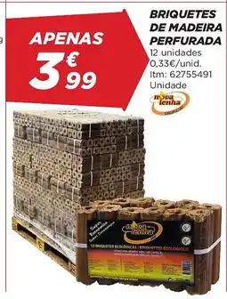 Bricomarché Briquetes de madeira perfurada promoção