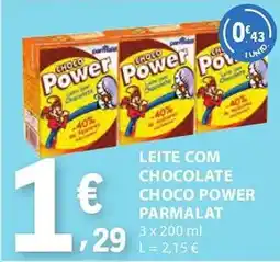E.Leclerc Leite com chocolate choco power parmalat promoção