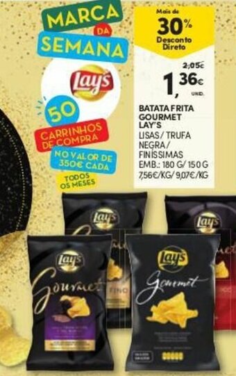 Continente Batata Frita Gourmet Lay's 150g/180g promoção