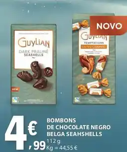 E.Leclerc Bombons de chocolate negro belga seahshells promoção