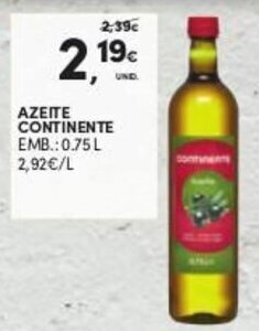 Continente Azeite Continente 0,75L promoção