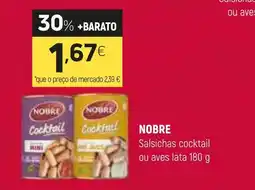 Coviran NOBRE Salsichas cocktail ou aves lata promoção