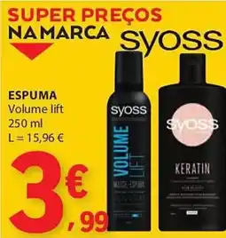 E.Leclerc Syoss espuma volume lift promoção