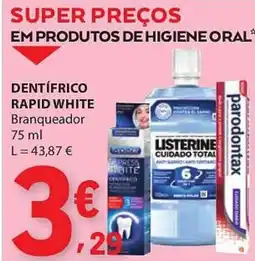 E.Leclerc Dentífrico rapid white branqueador promoção