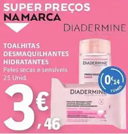 E.Leclerc Toalhitas desmaquilhantes hidratantes diadermine promoção