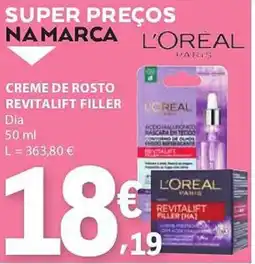 E.Leclerc Creme de rosto revitalift filler l'oreal promoção