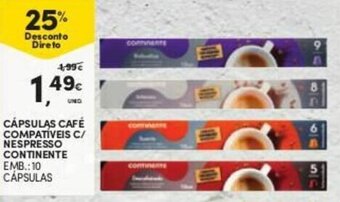 Continente Cápsulas Café Compatíveis c/Nespresso Continente 10 cápsulas promoção