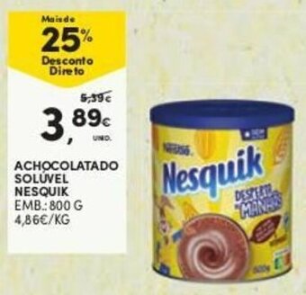 Continente Achocolatado Solúvel Nesquik 800g promoção