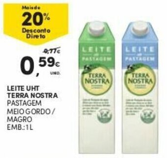 Continente Leite UHT Terra Nostra 1L promoção