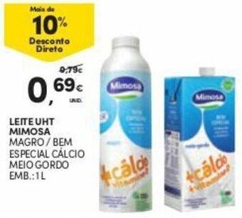 Continente Leite UHT Mimosa 1L promoção