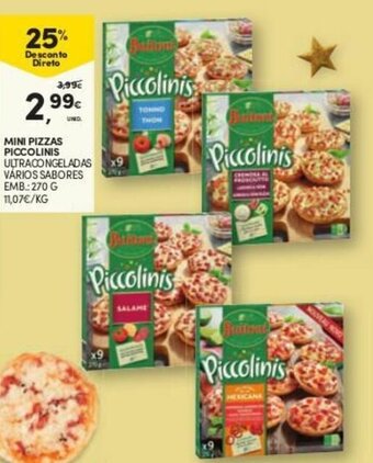 Continente Mini Pizzas Piccolinis 270g promoção