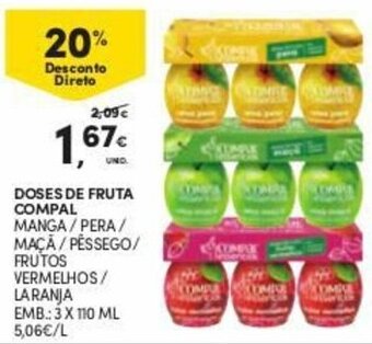 Continente Doses de Fruta Compal 3x110ml promoção