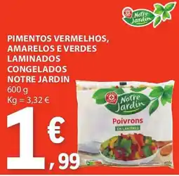 E.Leclerc Pimentos vermelhos, amarelos e verdes laminados congelados notre jardin promoção