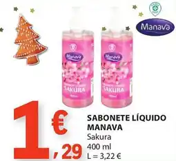 E.Leclerc Sabonete líquido manava sakura promoção