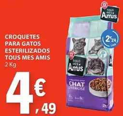 E.Leclerc Croquetes para gatos esterilizados tous mes amis promoção