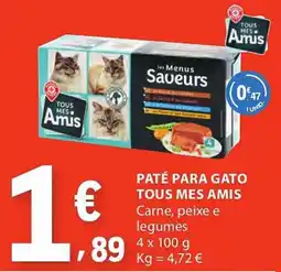 E.Leclerc Paté para gato tous mes amis promoção