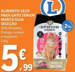 E.Leclerc Alimento seco para gato sénior marca guia seleção promoção