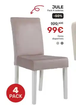 Homy Casa JULE Pack 4 cadeiras promoção