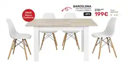 Homy Casa BARCELONA Pack mesa extensível + 4 cadeiras DENVER II promoção
