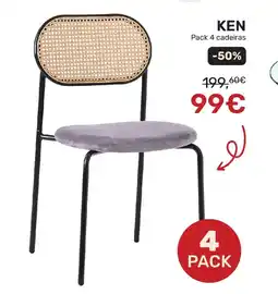 Homy Casa KEN Pack 4 cadeiras promoção