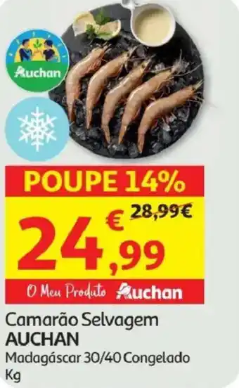 Camarão Selvagem AUCHAN Madagascar 30/40 Congelado