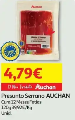 Minipreço Meu Produto Auchan Presunto Serrano AUCHAN Cura 12 Meses Fatias promoção