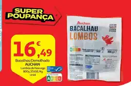 Minipreço Bacalhau Demolhado AUCHAN Lombos da Noruega promoção