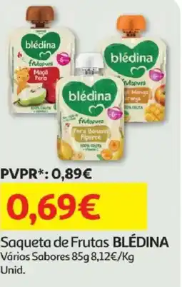 Minipreço Saqueta de Frutas BLÉDINA Vários Sabores promoção