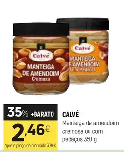 Coviran CALVÉ Manteiga de amendoim cremosa ou com pedaços promoção