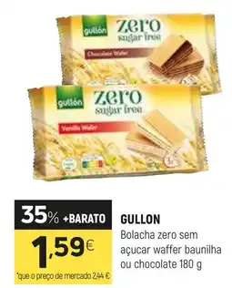 Coviran GULLON Bolacha zero sem açucar waffer baunilha ou chocolate promoção