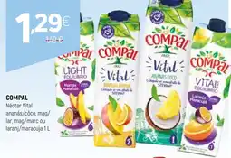 Coviran COMPAL Néctar Vital ananás/côco, mag/ lar, mag/marc ou laranj/maracuja promoção