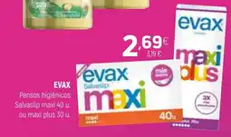 Coviran EVAX Pensos higiénicos Salvaslip maxi 40 u. ou maxi plus 30 u. promoção