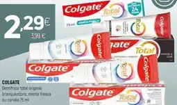 Coviran COLGATE Dentifrico total original, branqueadora, menta fresca ou carvão promoção
